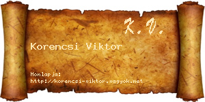Korencsi Viktor névjegykártya